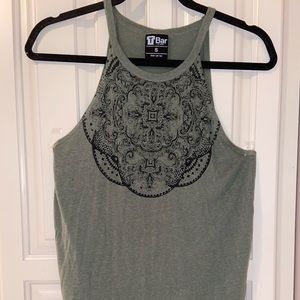 High-Neck Mandala Flowy Tee